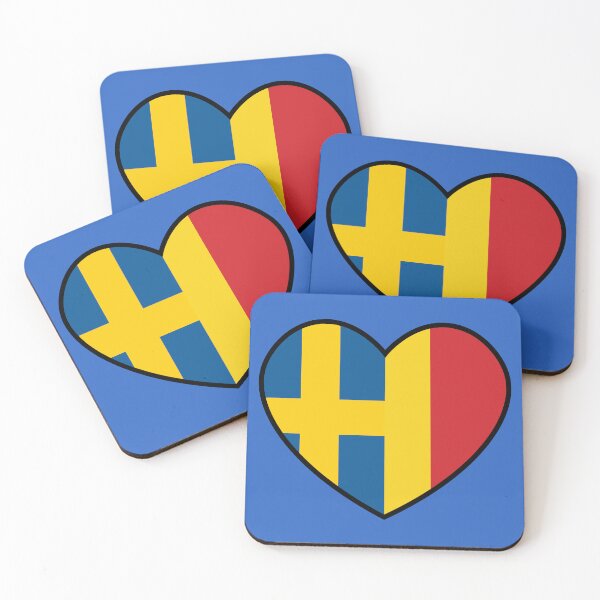 Item preview, Flag Heart - Sweden Romania designed and sold by SpaceJunkLtd.