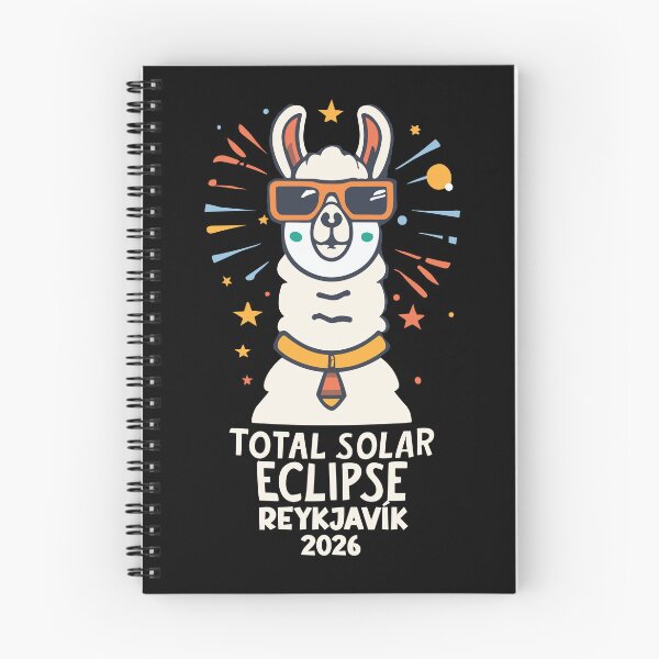 Item preview, Reykjavík Iceland 2026 Total Solar Eclipse with a Cool Llama – Funny Astronomy Design designed and sold by EmeraldeaArt.