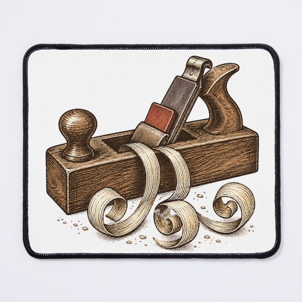 Item preview, Woodworking Hand Plane with Curling Wood Shavings designed and sold by eignvalue.