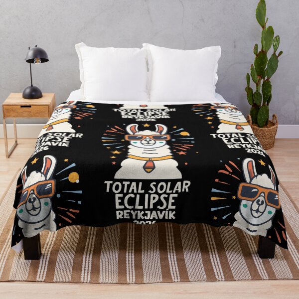 Item preview, Reykjavík Iceland 2026 Total Solar Eclipse with a Cool Llama – Funny Astronomy Design designed and sold by EmeraldeaArt.