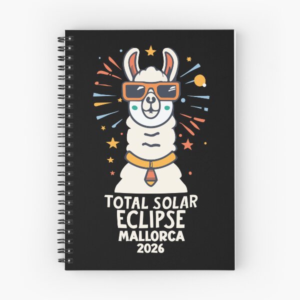 Item preview, Mallorca Spain 2026 Total Solar Eclipse with a Cool Llama – Funny Astronomy Design designed and sold by EmeraldeaArt.
