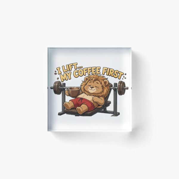 Item preview, I Lift My Coffee First - Funny Lazy Lion Gym Coffee Lover Workout designed and sold by TeeMint5.