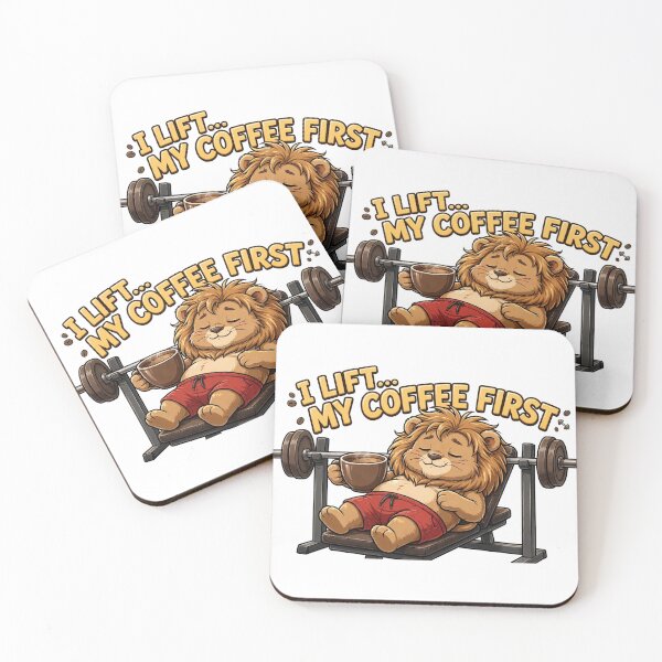 Item preview, I Lift My Coffee First - Funny Lazy Lion Gym Coffee Lover Workout designed and sold by TeeMint5.