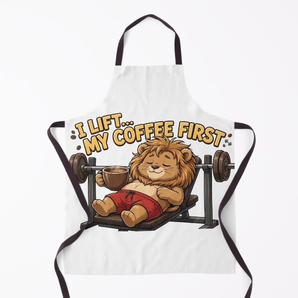 Item preview, I Lift My Coffee First - Funny Lazy Lion Gym Coffee Lover Workout designed and sold by TeeMint5.