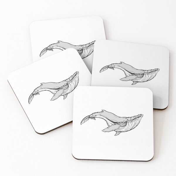 Item preview, Hand Drawn Humpback Whale designed and sold by amidst-no-whale.