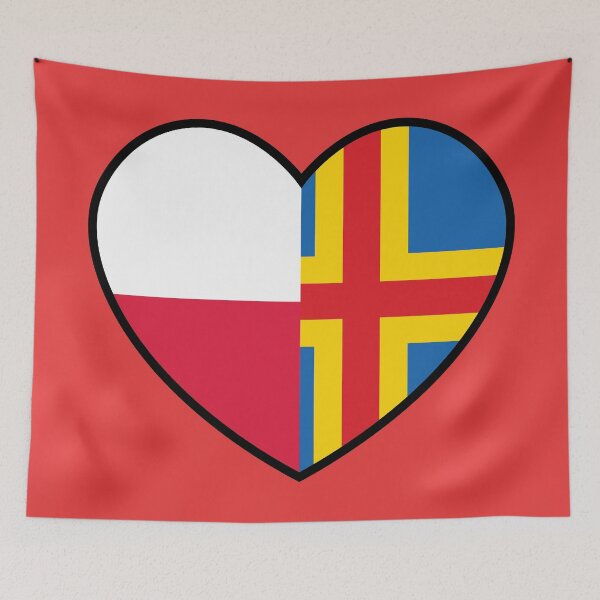 Item preview, Flag Heart - Poland Aland designed and sold by SpaceJunkLtd.