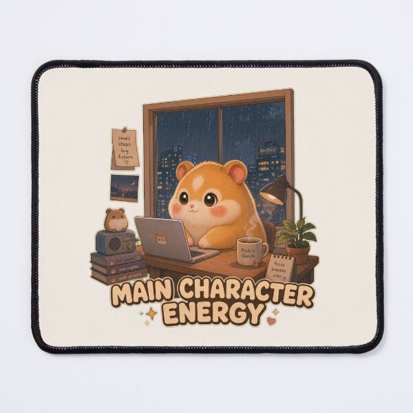 Item preview, Main Character Energy Hamster | Cozy Lofi Study Aesthetic designed and sold by Pick'n Quick.