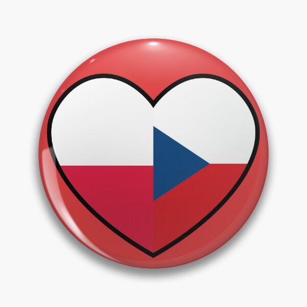 Item preview, Flag Heart - Poland Czechia designed and sold by SpaceJunkLtd.