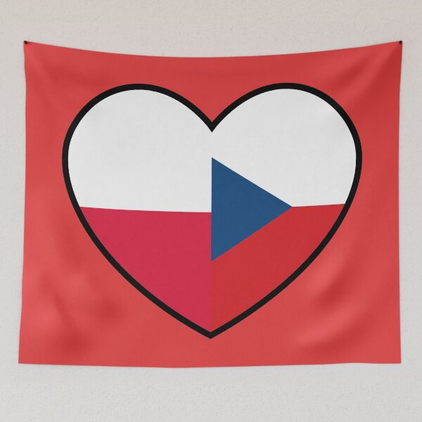 Item preview, Flag Heart - Poland Czechia designed and sold by SpaceJunkLtd.