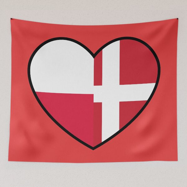 Item preview, Flag Heart - Poland Denmark designed and sold by SpaceJunkLtd.