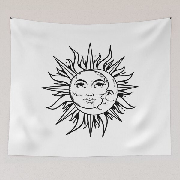 Item preview, Sun and Moon Celestial Line Art – Black Minimalist  designed and sold by EmeraldeaArt.