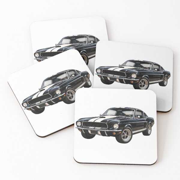 Item preview, Black Classic Muscle Car – Vintage Racing Car Art designed and sold by TinyWeird.