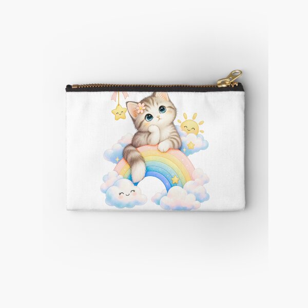 Item preview, Dreamy Rainbow Kitten – Cute Kawaii Cat Among Clouds designed and sold by teeNova Wear.