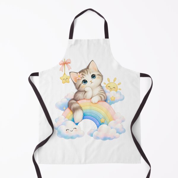 Item preview, Dreamy Rainbow Kitten – Cute Kawaii Cat Among Clouds designed and sold by teeNova Wear.