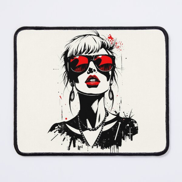 Item preview, Gothic Neon Red Sunglasses Woman Line Art designed and sold by ERODED SELF.
