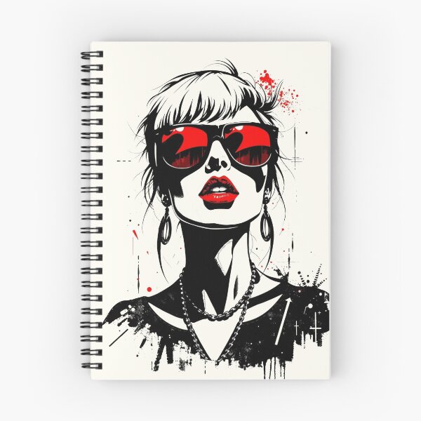 Item preview, Gothic Neon Red Sunglasses Woman Line Art designed and sold by ERODED SELF.