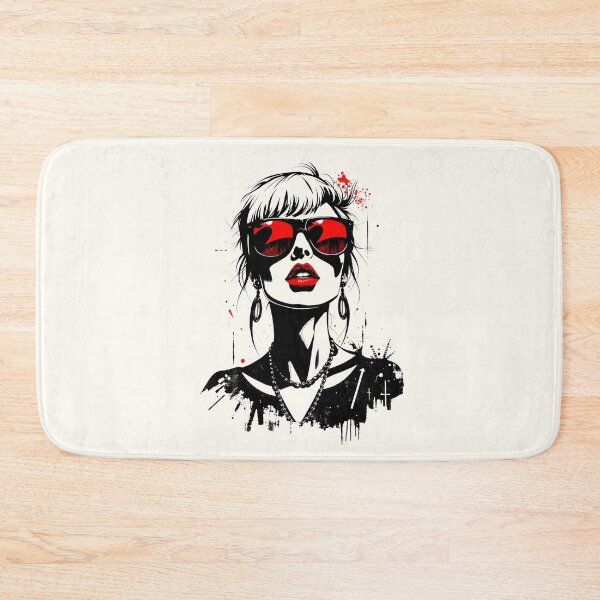 Item preview, Gothic Neon Red Sunglasses Woman Line Art designed and sold by ERODED SELF.