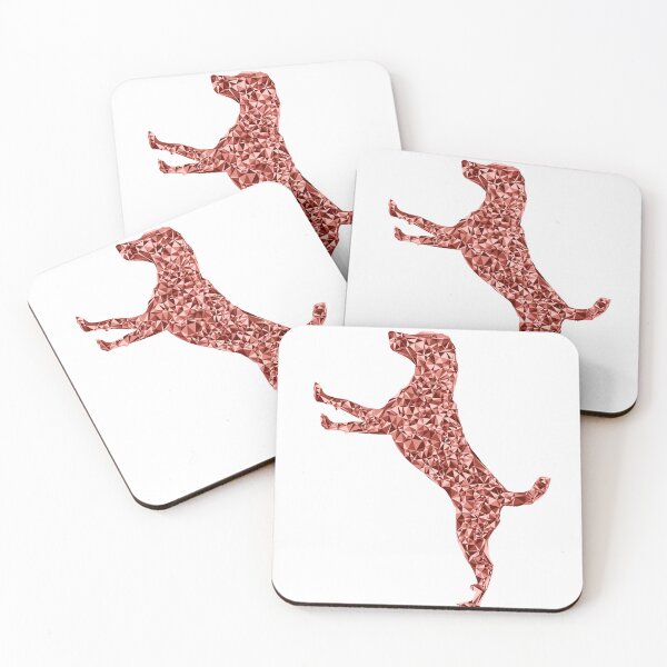 Item preview, Dog Jumping Up Red Triangular Silhouette Design designed and sold by DymondDesigns.