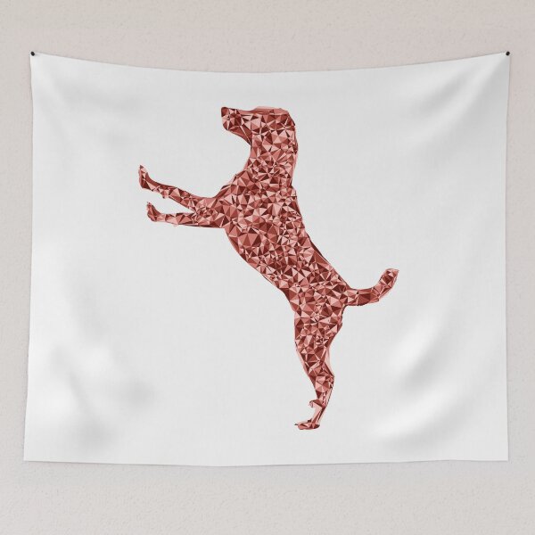 Item preview, Red Triangular Cute Excited Dog Silhouette Design designed and sold by DymondDesigns.