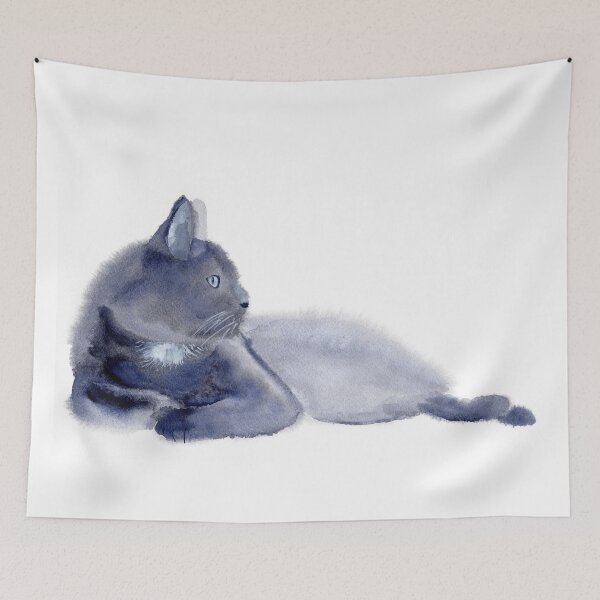 Item preview, "The Queen has arrived" expressive Cat Watercolor Painting designed and sold by Sandra Connelly.