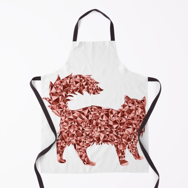 Item preview, Red Triangular Mosaic Fluffy Cat Silhouette Design designed and sold by DymondDesigns.