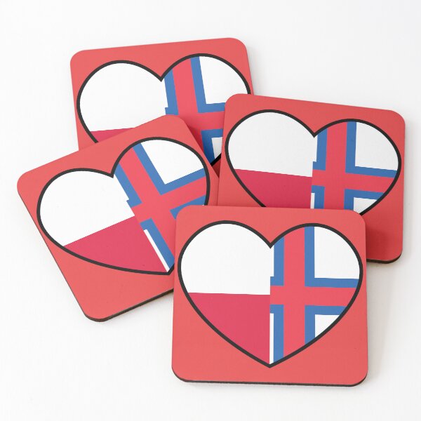 Item preview, Flag Heart - Poland Faroe Islands designed and sold by SpaceJunkLtd.