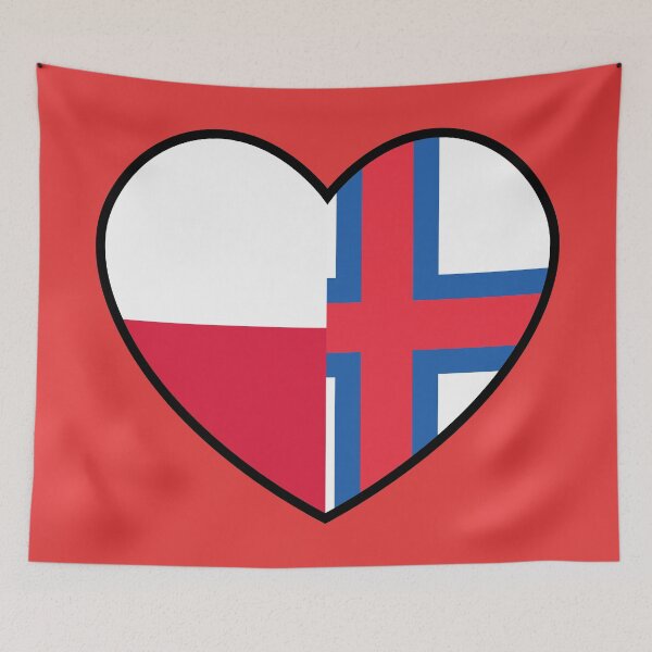 Item preview, Flag Heart - Poland Faroe Islands designed and sold by SpaceJunkLtd.