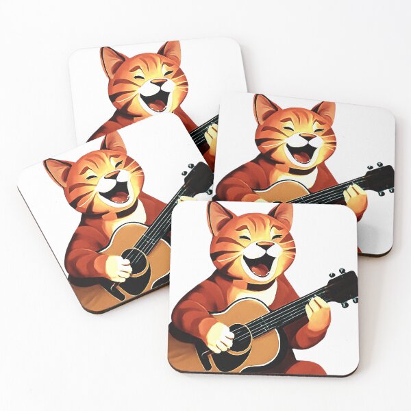 Item preview, Happy Guitar Cat – Cute Music Lover Good Vibes designed and sold by say_li03.