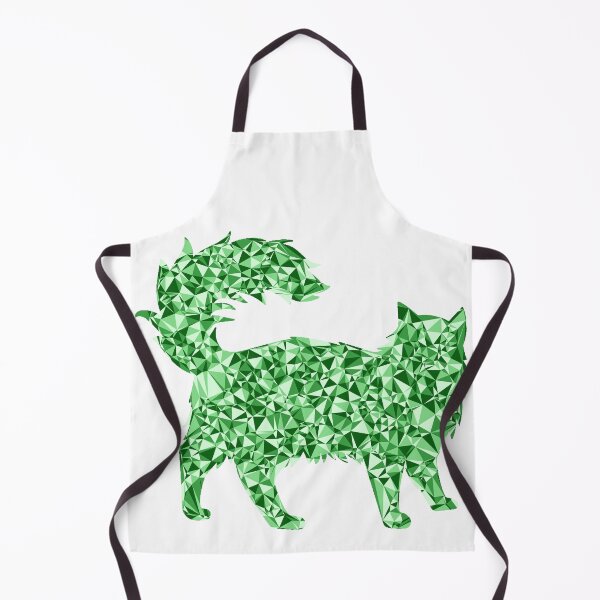 Item preview, Green Triangular Mosaic Fluffy Cat Silhouette Design designed and sold by DymondDesigns.