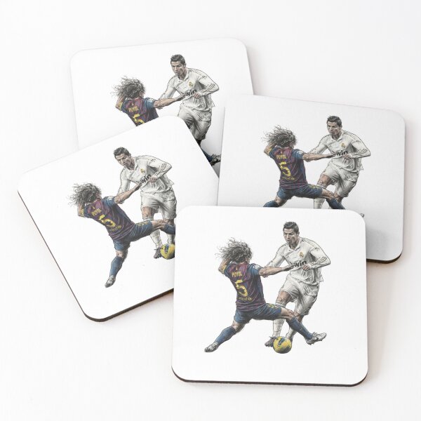 Item preview, Cristiano Ronaldo Dribbling Past Carles Puyol Pencil Sketch designed and sold by annaarthk.