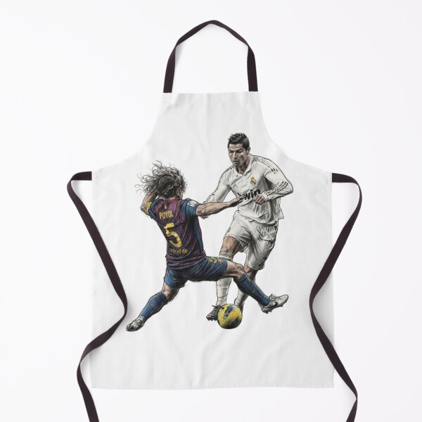 Item preview, Cristiano Ronaldo Dribbling Past Carles Puyol Pencil Sketch designed and sold by annaarthk.