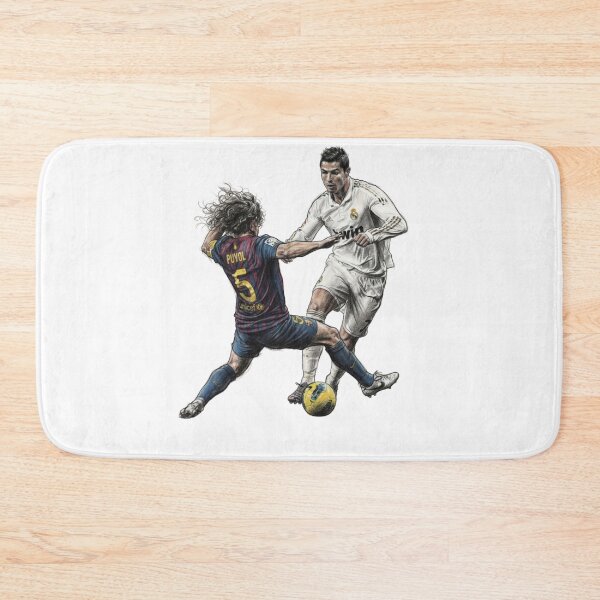 Item preview, Cristiano Ronaldo Dribbling Past Carles Puyol Pencil Sketch designed and sold by annaarthk.