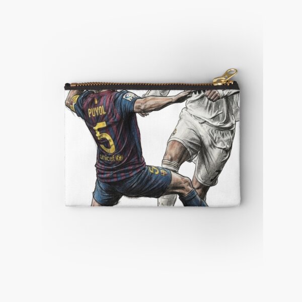 Item preview, Cristiano Ronaldo Dribbling Past Carles Puyol Pencil Sketch designed and sold by annaarthk.
