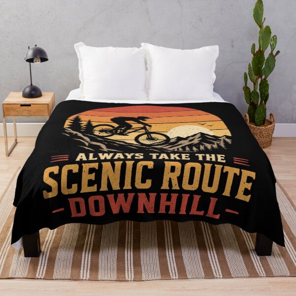 Item preview, Downhill Biking Retro Vintage Sunset Mountain Bike Silhouette designed and sold by eclecTEEq.