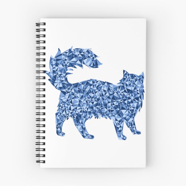 Item preview, Blue Triangular Mosaic Fluffy Cat Silhouette Design designed and sold by DymondDesigns.