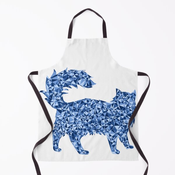 Item preview, Blue Triangular Mosaic Fluffy Cat Silhouette Design designed and sold by DymondDesigns.