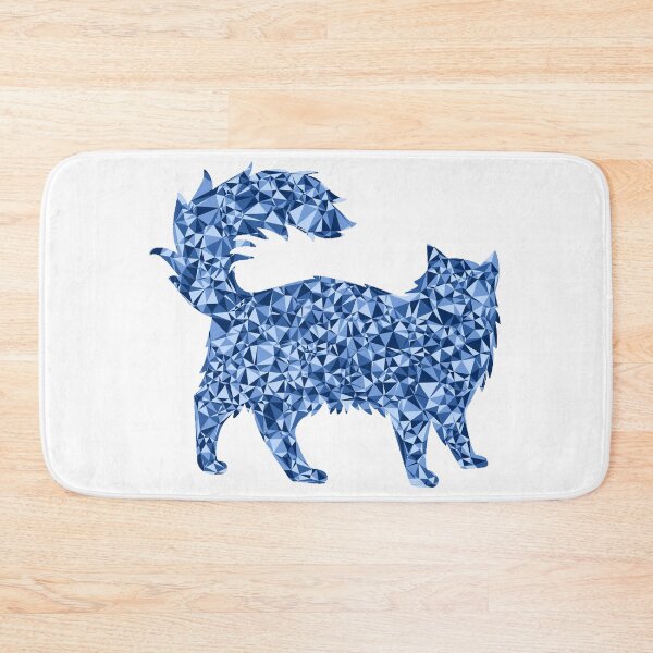 Item preview, Fluffy Cat Blue Triangular Mosaic Silhouette Design designed and sold by DymondDesigns.
