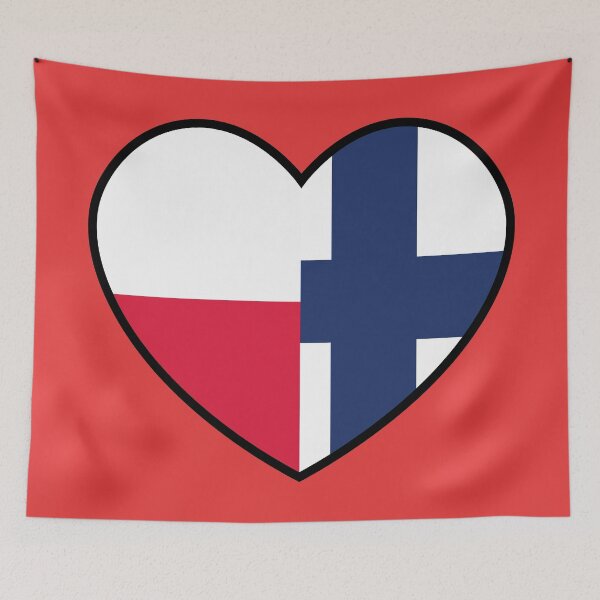 Item preview, Flag Heart - Poland Finland designed and sold by SpaceJunkLtd.