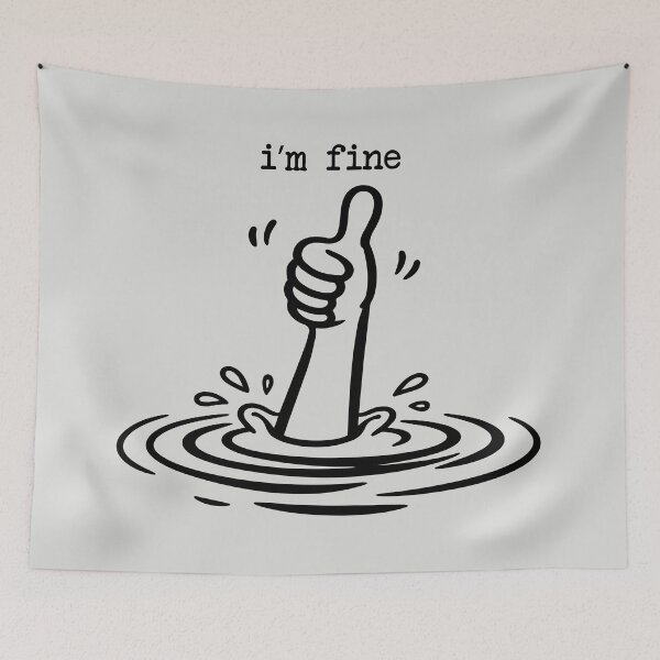 Item preview, I'm Fine, Improve Mental Health Funny Sarcastic T Shirt designed and sold by MalwasBasket.