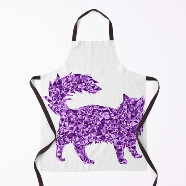 Item preview, Purple Triangular Mosaic Fluffy Cat Silhouette Design designed and sold by DymondDesigns.
