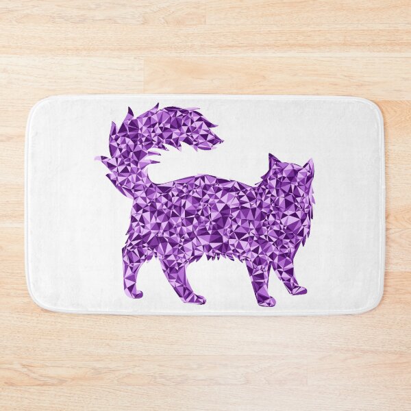 Item preview, Fluffy Cat Purple Triangular Mosaic Silhouette Design designed and sold by DymondDesigns.
