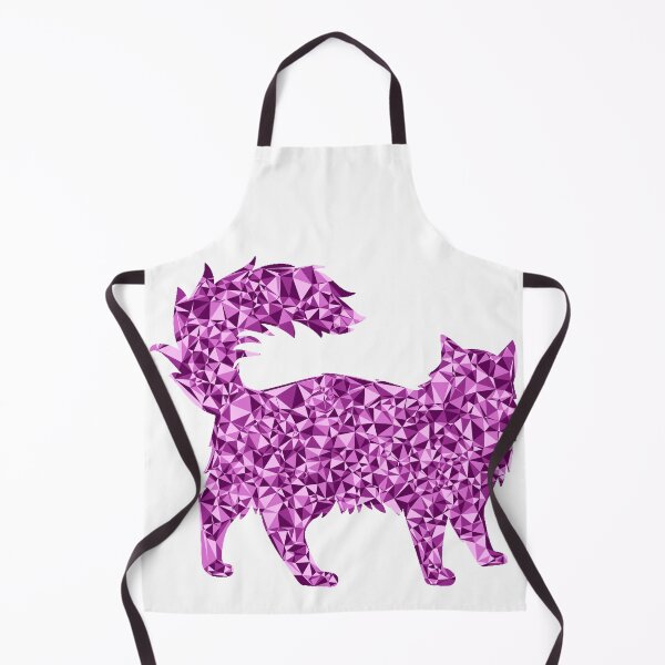 Item preview, Pink Triangular Mosaic Fluffy Cat Silhouette Design designed and sold by DymondDesigns.