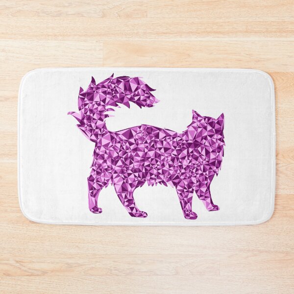 Item preview, Fluffy Cat Pink Triangular Mosaic Silhouette Design designed and sold by DymondDesigns.
