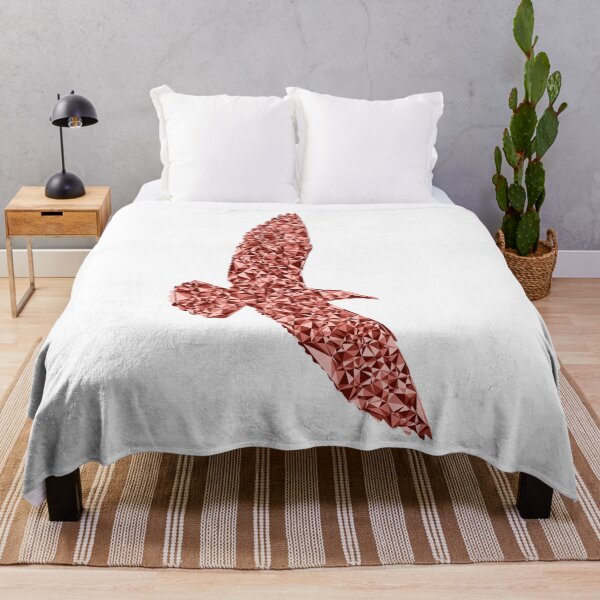 Item preview, Red Triangular Mosaic Seagull Soaring Silhouette Design designed and sold by DymondDesigns.