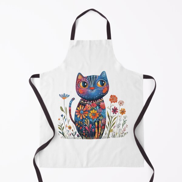 Item preview, Colorful Floral Cat – Vibrant Boho Botanical Cat Art designed and sold by Awarrie.