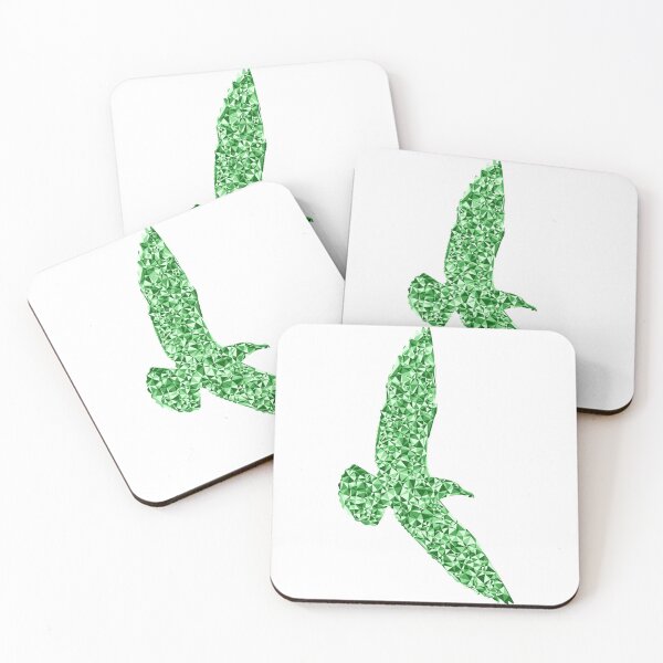 Item preview, Soaring Seagull Green Triangular Mosaic Silhouette Design designed and sold by DymondDesigns.