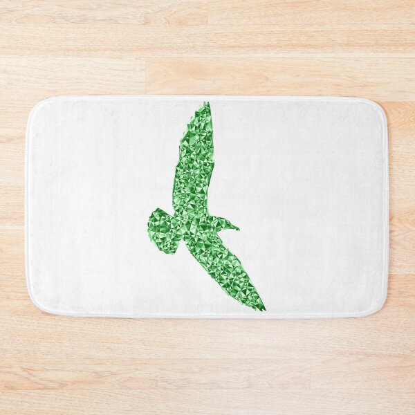 Item preview, Soaring Seagull Green Triangular Mosaic Silhouette Design designed and sold by DymondDesigns.