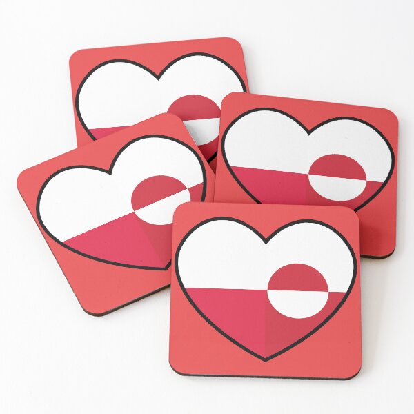 Item preview, Flag Heart - Poland Greenland designed and sold by SpaceJunkLtd.