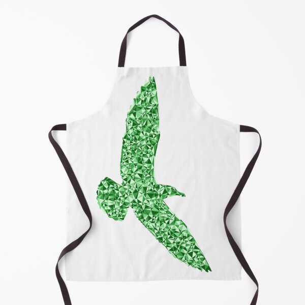 Item preview, Green Triangular Mosaic Seagull Soaring Silhouette Design designed and sold by DymondDesigns.
