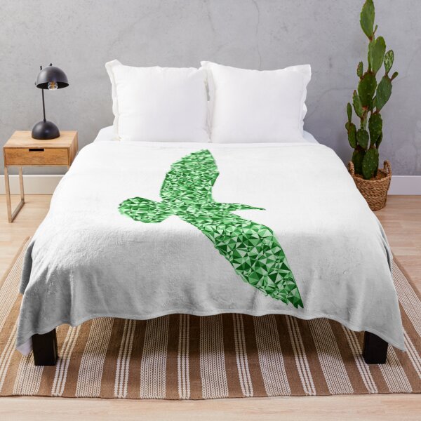 Item preview, Green Triangular Mosaic Seagull Soaring Silhouette Design designed and sold by DymondDesigns.